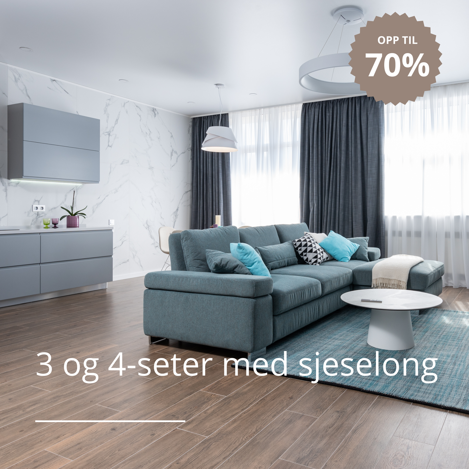 3 og 4-seter med sjeselong