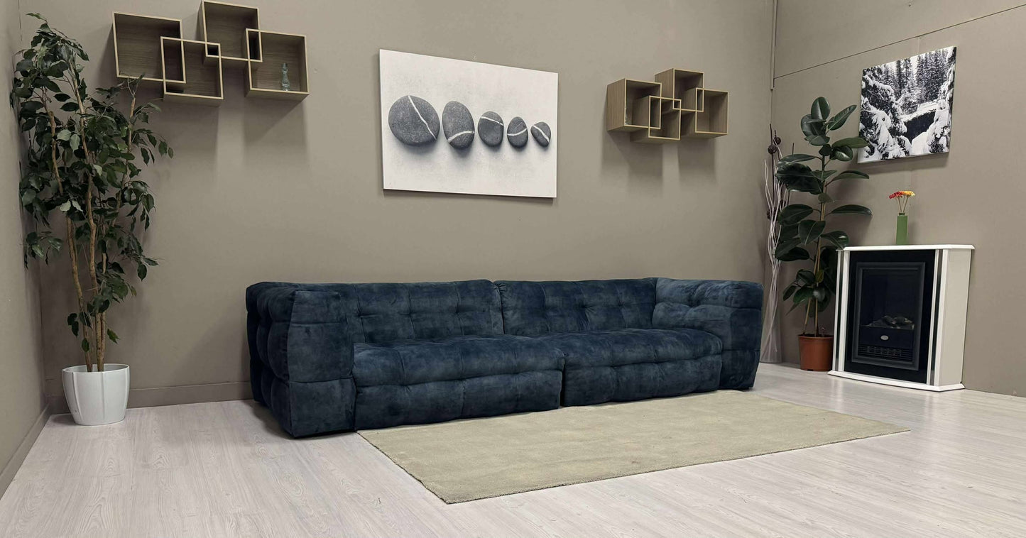 Eksklusiv Modulsofa (Dyp Blå Velur)