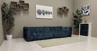 Eksklusiv Modulsofa (Dyp Blå Velur)