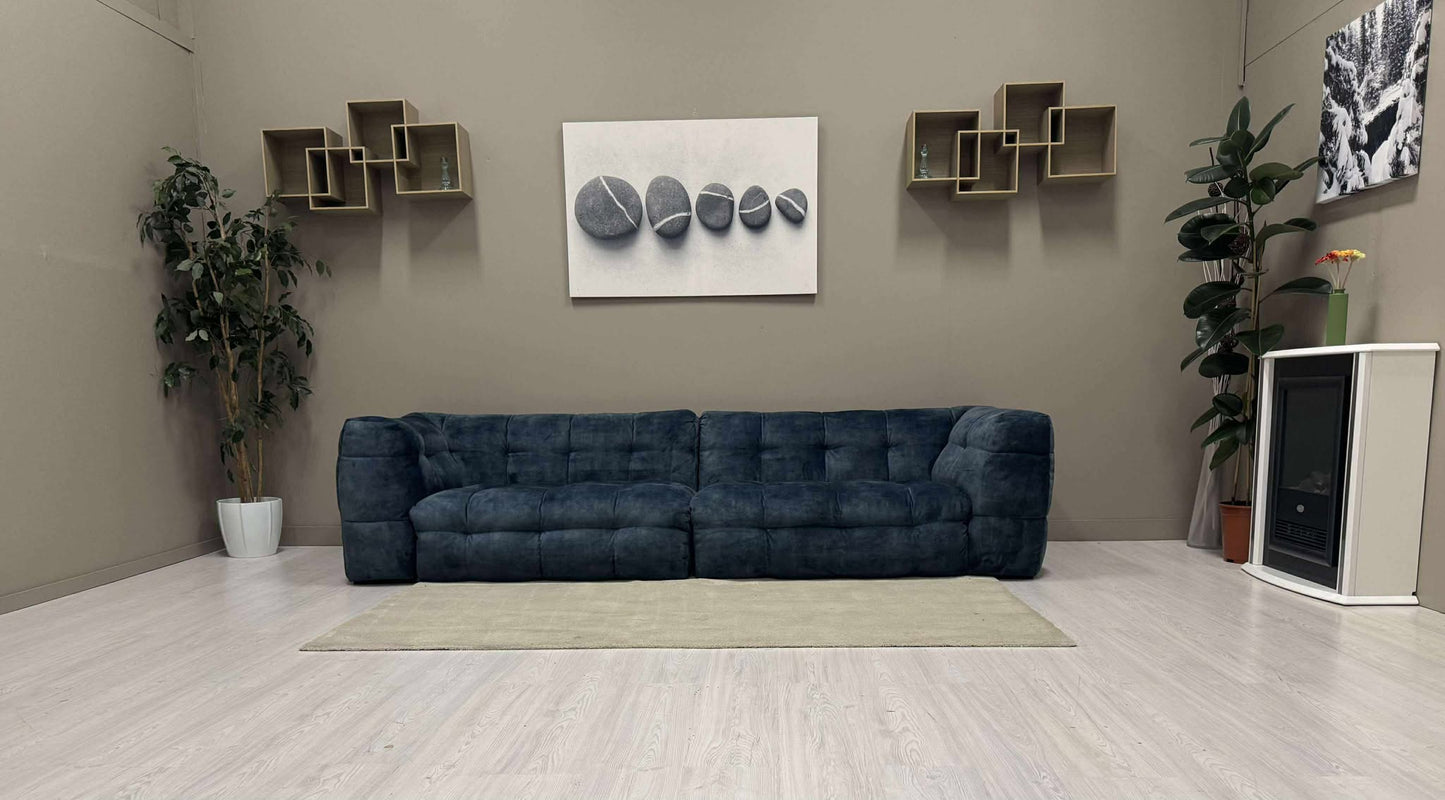 Eksklusiv Modulsofa (Dyp Blå Velur)