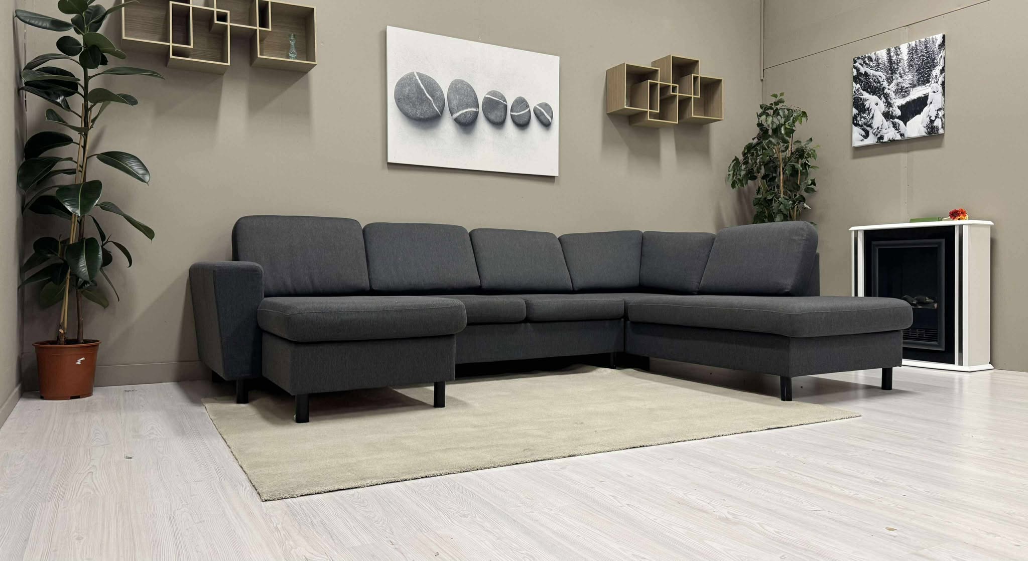 Liten U-Sofa (Mørk Grå)