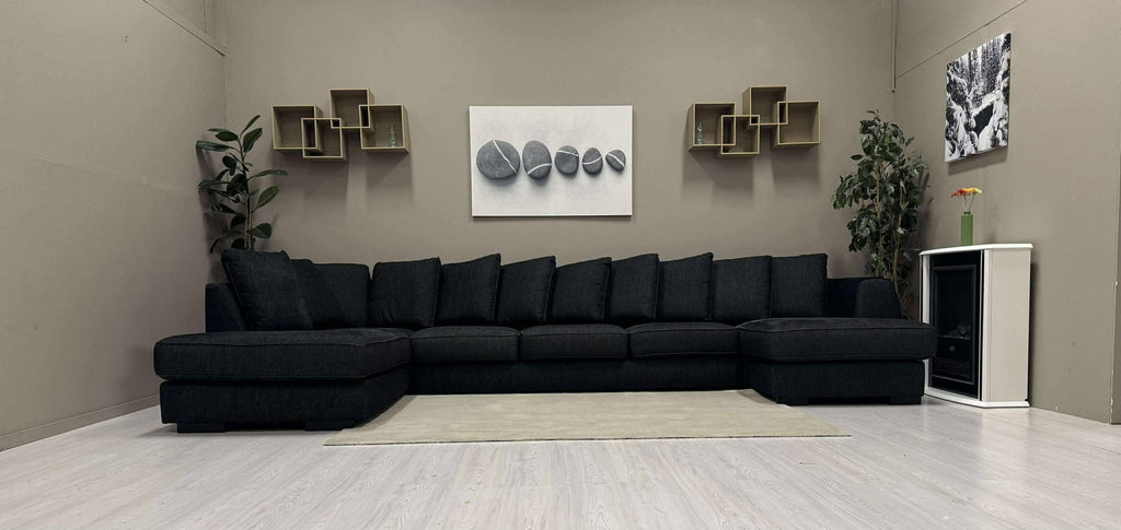 Stor U-Sofa (Svart)