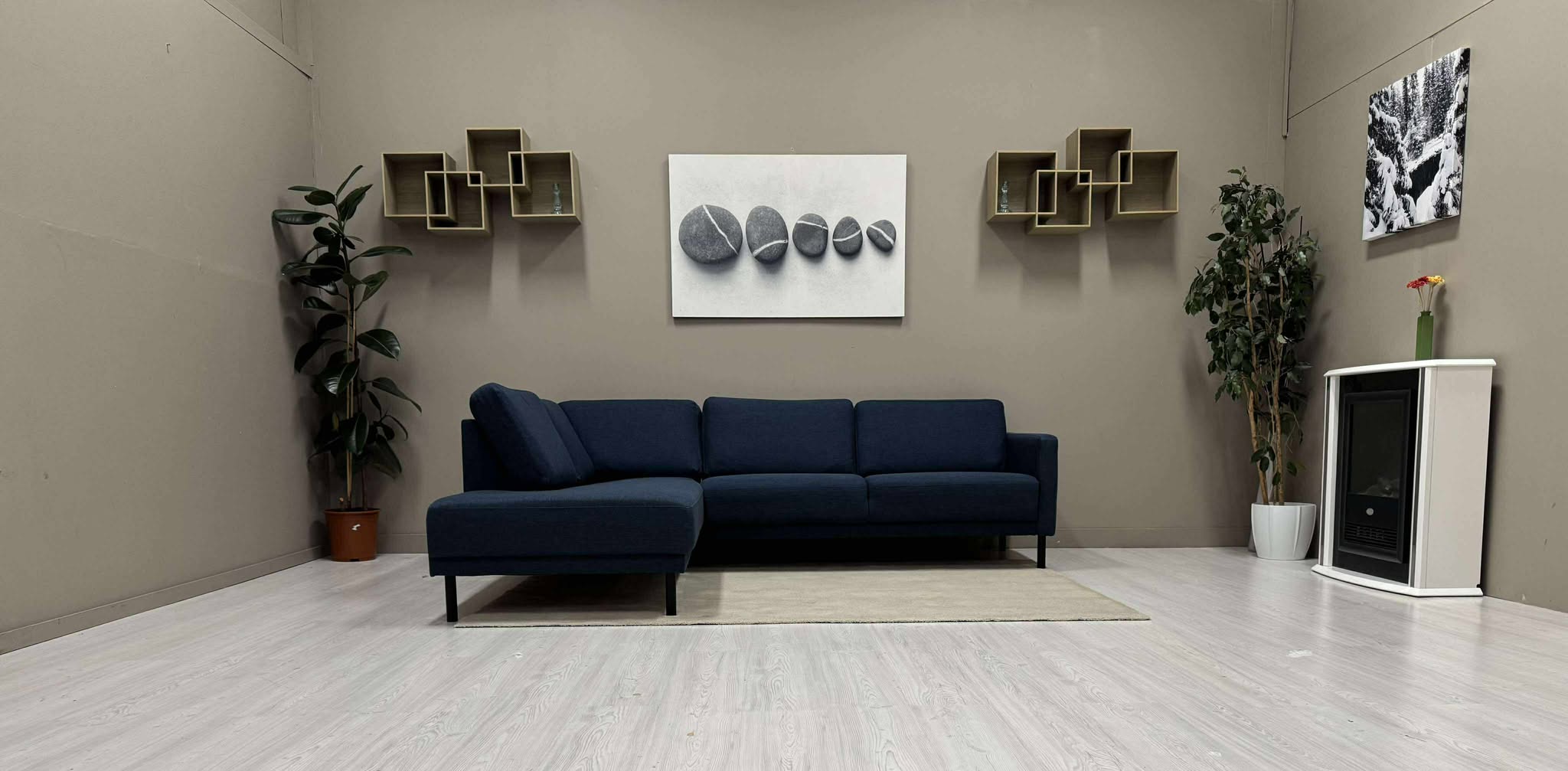 Elegant Hjørnesofa (Dyp Blå)