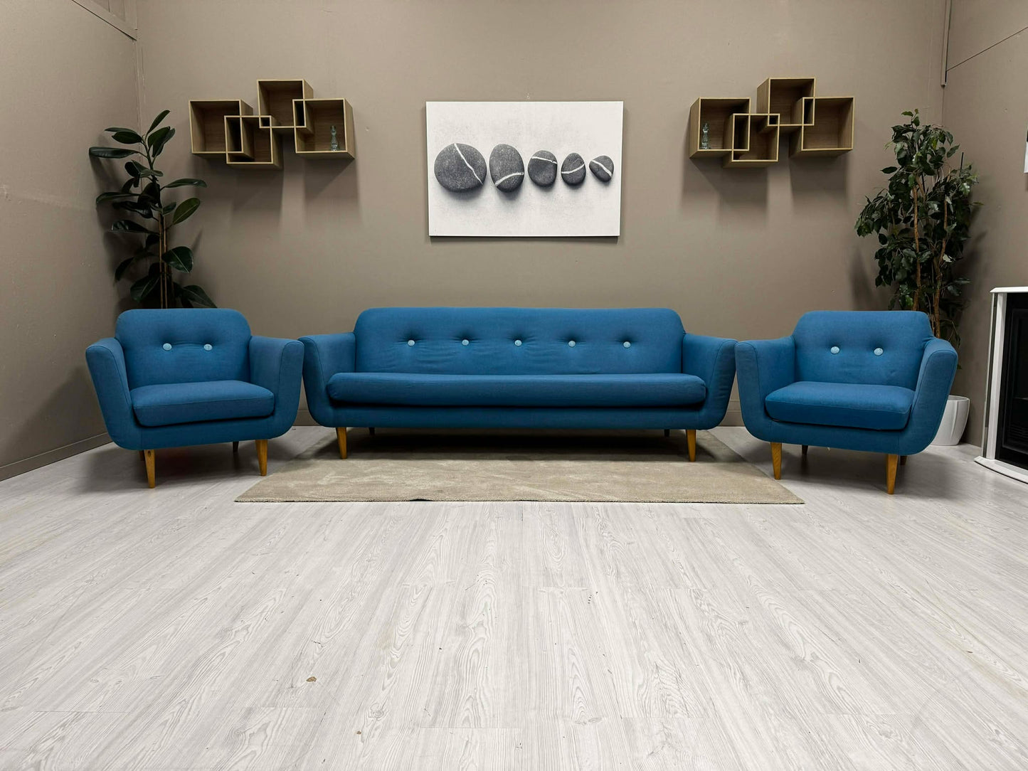 Sits Sofagruppe i Ull (Blå)