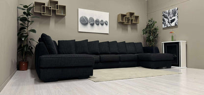 Stor U-Sofa (Svart)