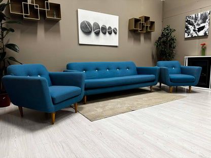 Sits Sofagruppe i Ull (Blå)