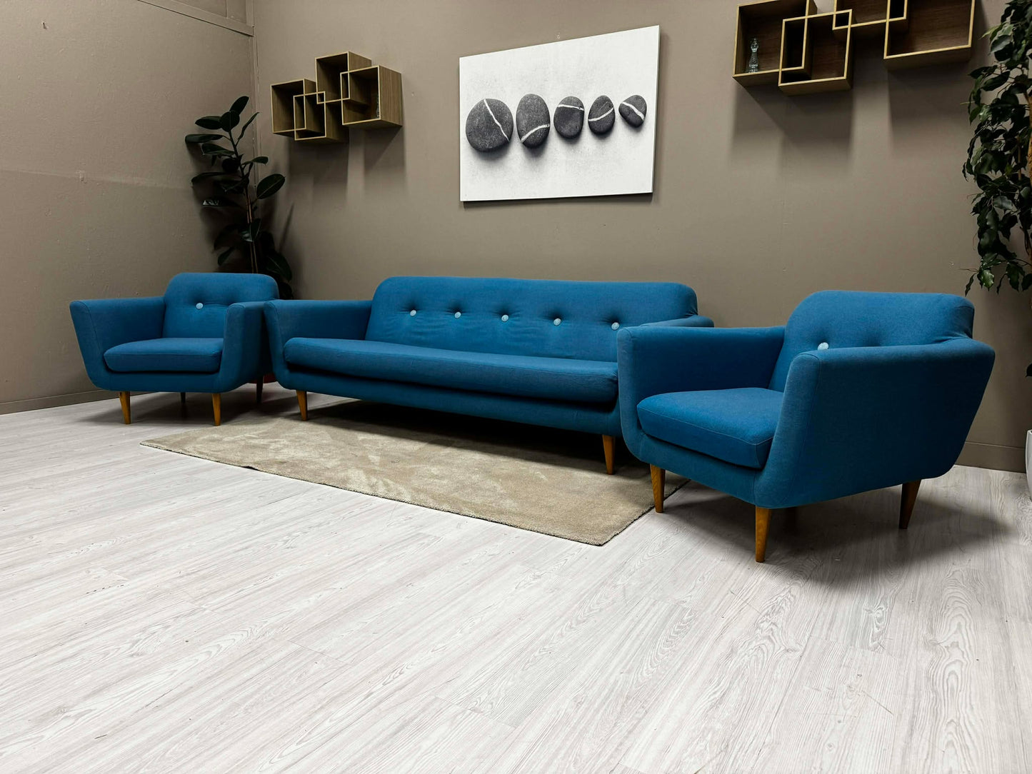 Sits Sofagruppe i Ull (Blå)