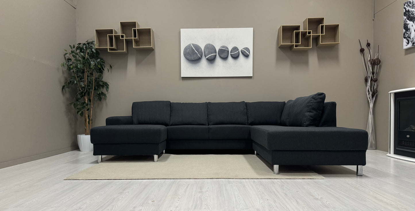 Mørk U- sofa
